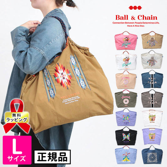 Ball&amp;Chain Embroidered Eco Bag Size L Bag Series Direct from Japan 