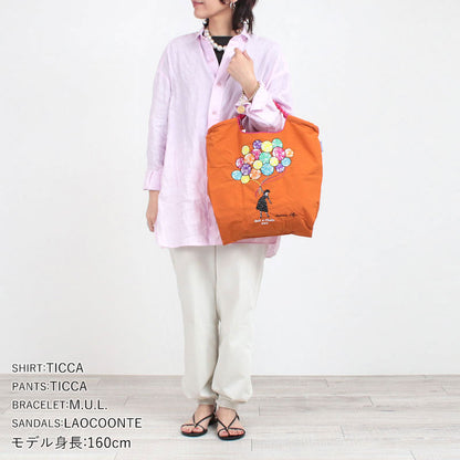Ball&amp;Chain Embroidered Eco Bag Size M Bag Series Direct from Japan 