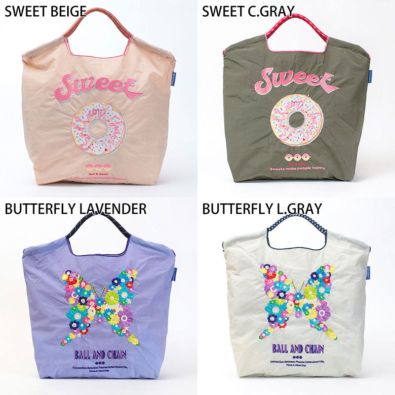 Ball&amp;Chain Embroidered Eco Bag Size M Bag Series Direct from Japan 