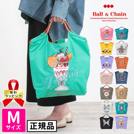 Ball&amp;Chain Embroidered Eco Bag Size M Bag Series Direct from Japan 