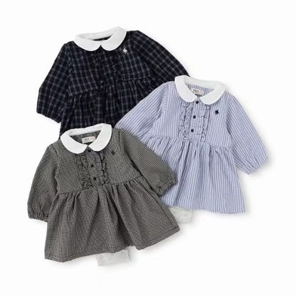 日本童裝 pe#main x【POLO BCS】襯衫連衣 70-80cm 女童款 初生嬰兒 秋季 Jumpsuit