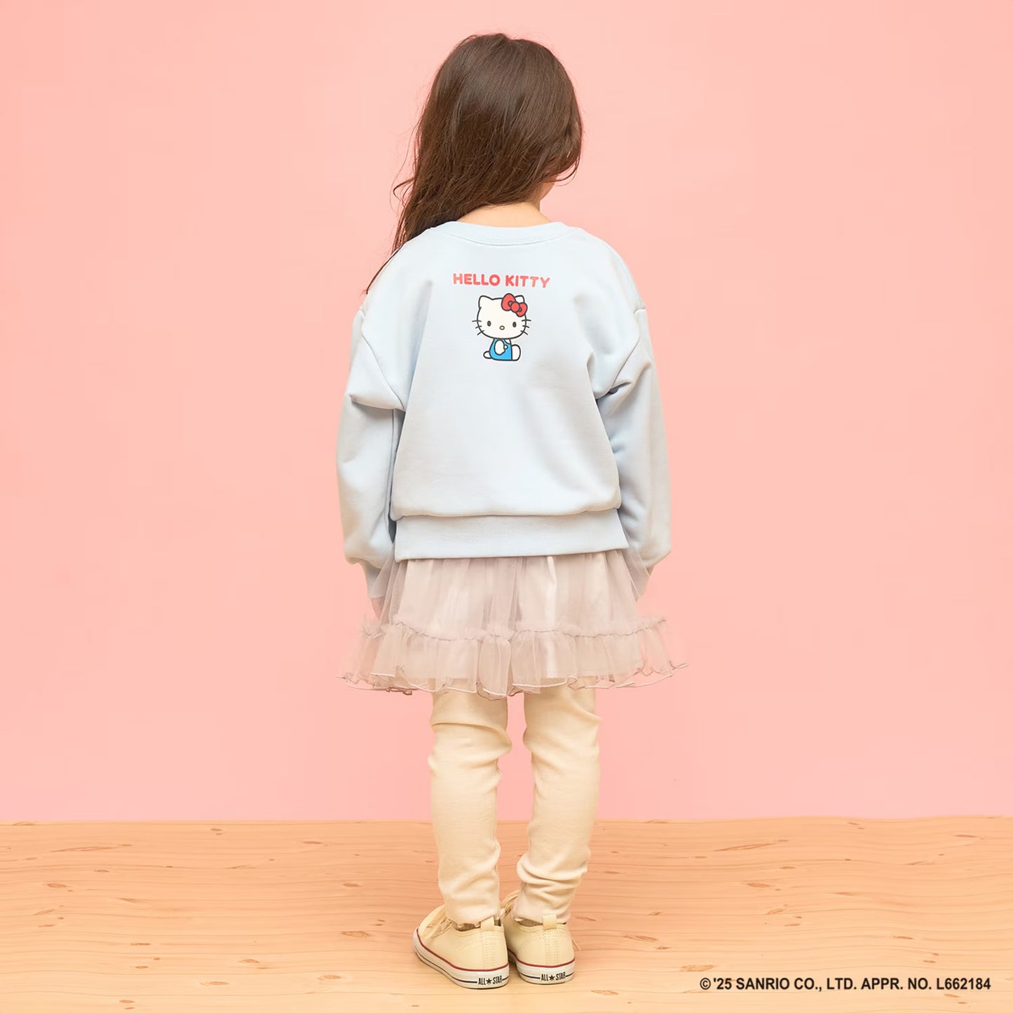 日本童裝 Ly# mine x Sanrio 速乾系列 2Way 前後兩著 Hello Kitty 3D絲帶衛衣 100-140cm 女童款 冬季 TOPS