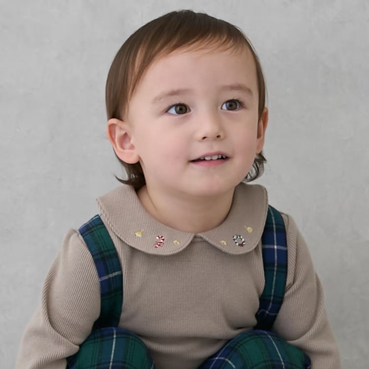 日本童裝 pe#main 上衣吊帶連體褲套裝 80-110cm 初生嬰兒 男童款 冬季 Jumpsuit 聖誕紅/新年紅