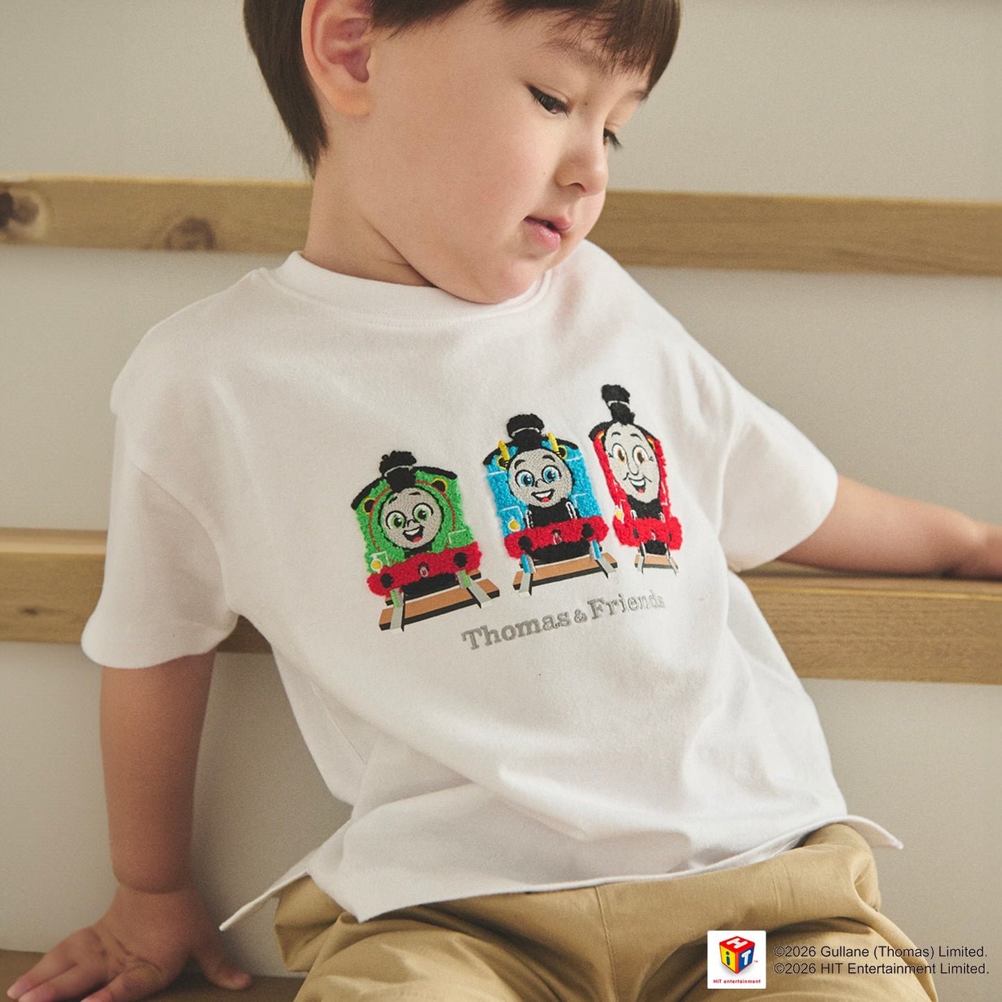 日本童裝 pe#main x Thomas 刺繡圖案上衣 80-130cm 男童款/女童款 夏季 TOPS