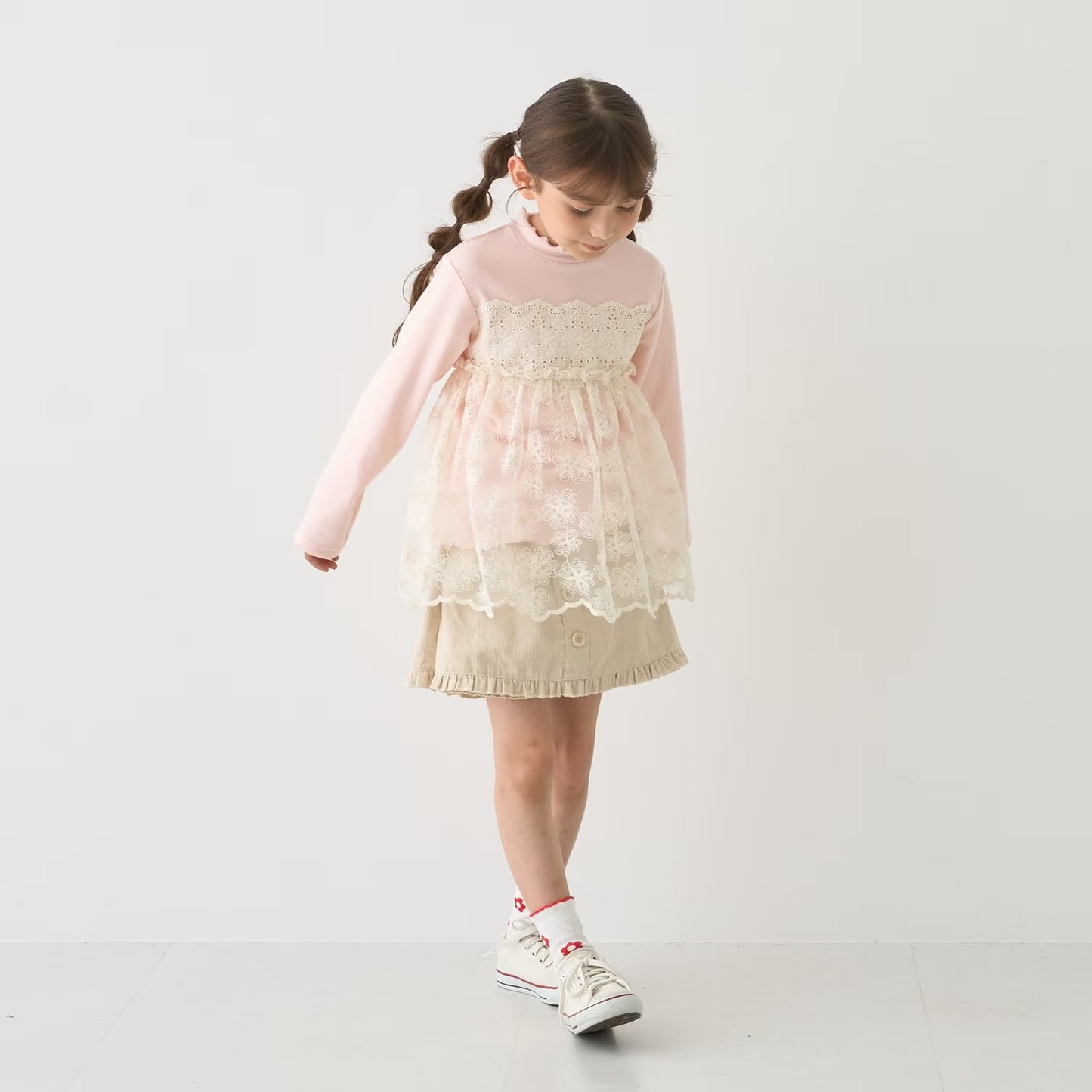日本童裝 Ly# mine 荷葉邊燈芯絨裙褲 100-140cm 女童款 秋季 PANTS