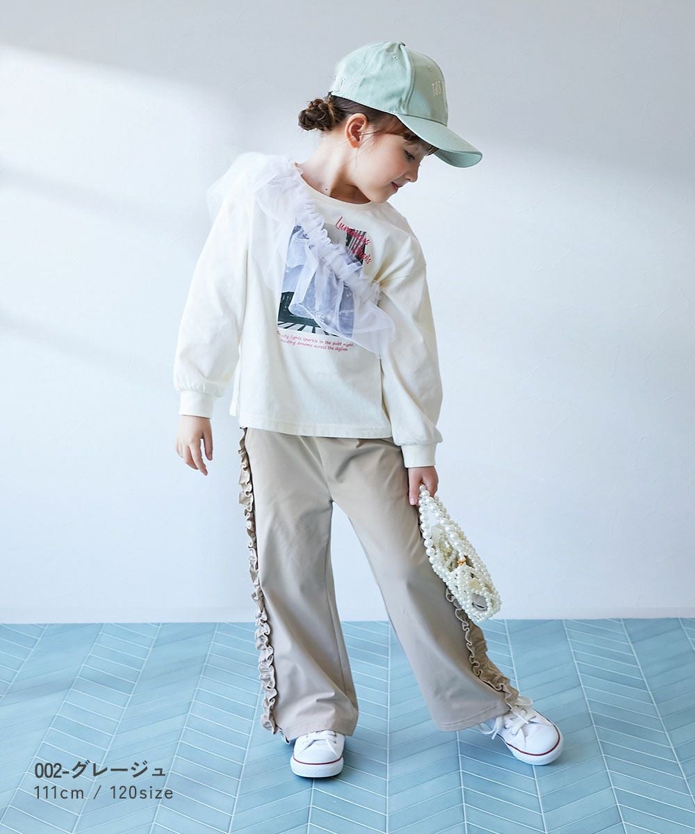 日本童裝 dev!rock 速乾系列 易洗耐洗 【5大功能】 側邊荷葉邊長褲 100-160cm 女童款 夏季 PANTS