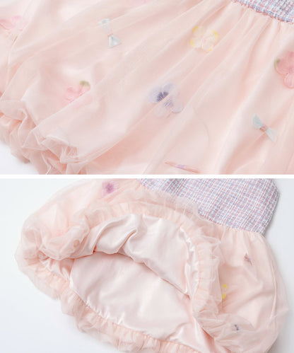 日本童裝 panpantutu 小香風粗呢外套＋背心泡泡連身裙 100-130cm 女童款 夏季 OUTERWEAR DRESSES 面試/宴會/表演