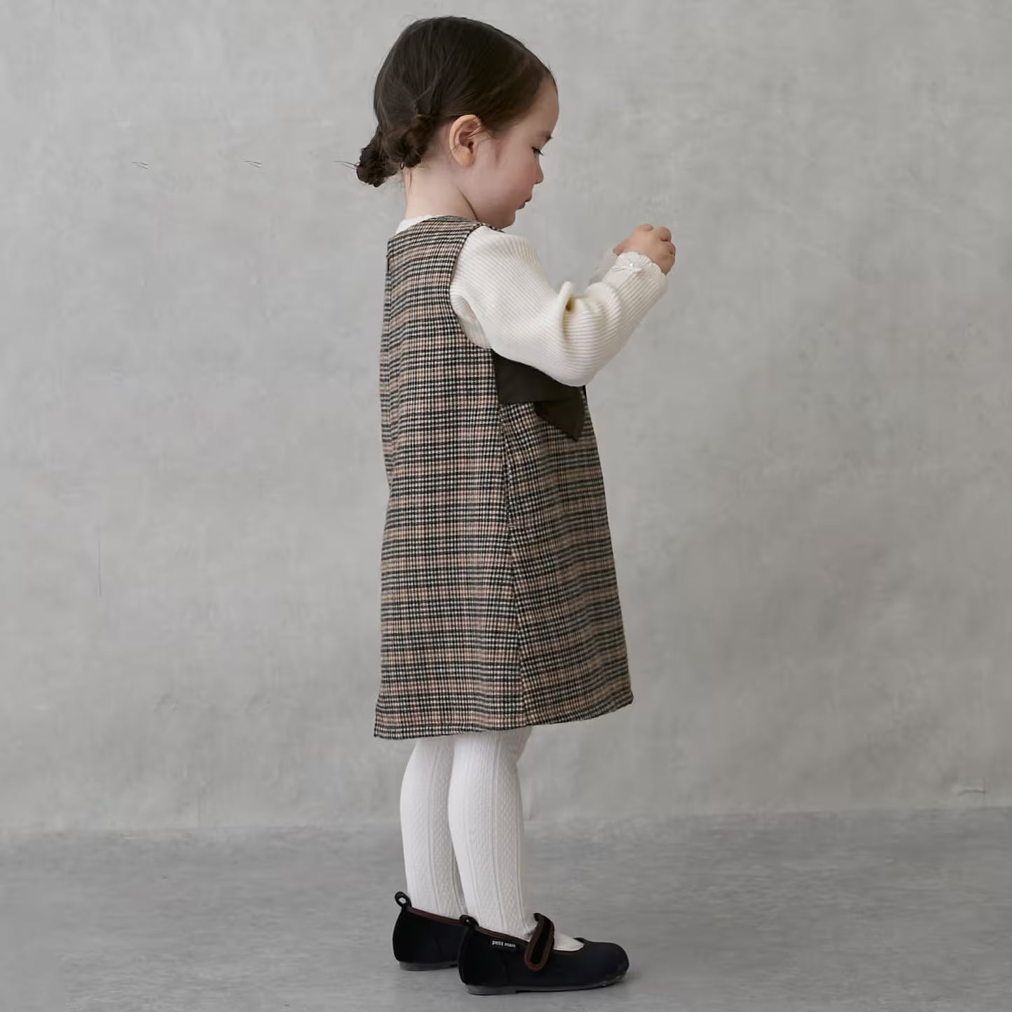 日本童裝 pe#main 蝴蝶結緞帶背心裙 80-130cm 女童款 冬季 DRESSES 面試/宴會/表演