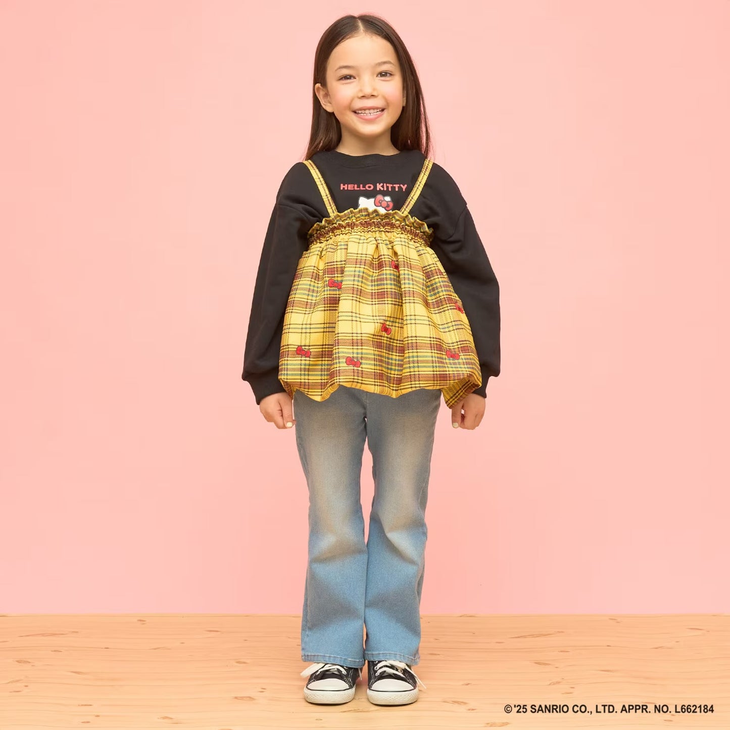 日本童裝 Ly# mine x Sanrio 4Way 前後兩著 可變上衣 可變短裙 100-140cm 女童款 冬季 TOPS SKIRTS