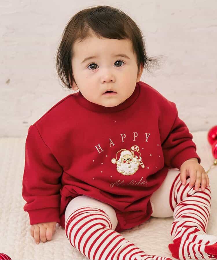 日本童裝 apres les cours 連衣 70-80cm 男童款/女童款 初生嬰兒 冬季 Jumpsuit Christmas 聖誕快樂特輯 聖誕服裝/飾物配件 聖誕紅/新年紅
