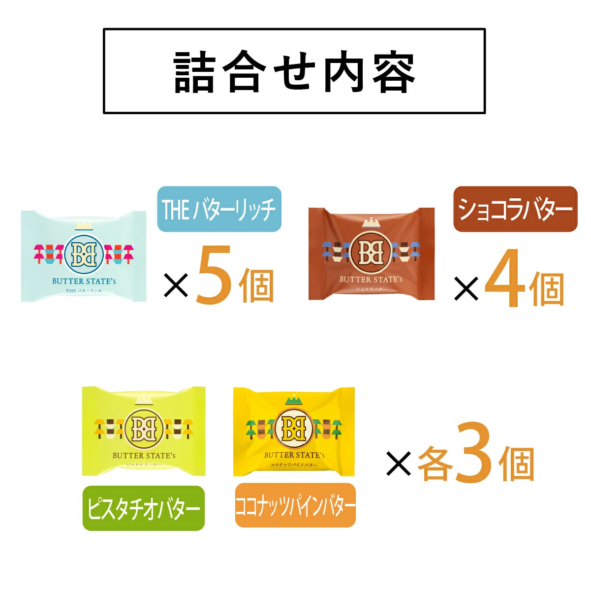 ‼️3/9晚上12點截單‼️日本直送 BUTTER STATE's  四色綜合濃厚奶油火山曲奇禮盒 15枚入 限定手信 中秋節滿月限定