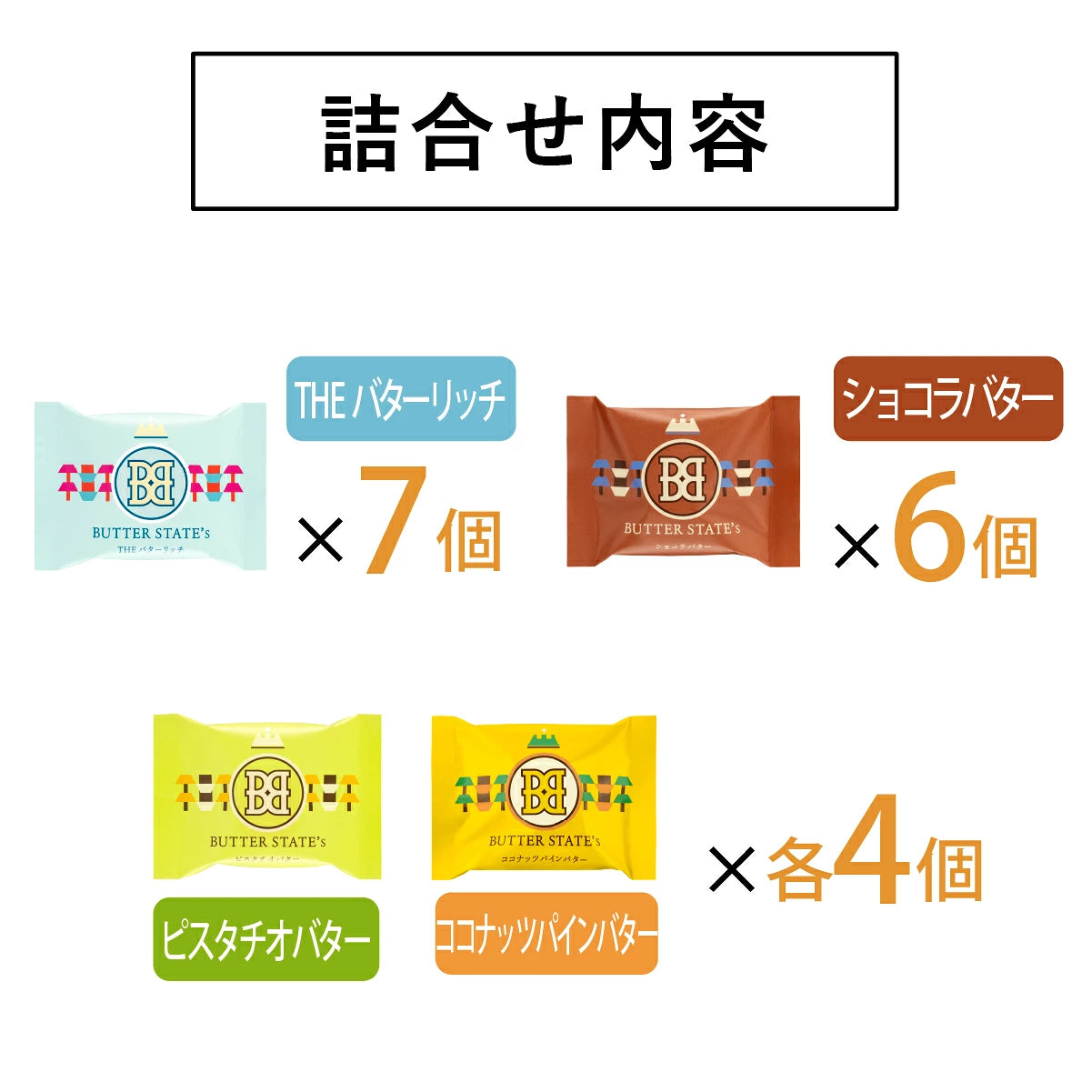 ‼️3/9晚上12點截單‼️日本直送 BUTTER STATE's  四色綜合濃厚奶油火山曲奇禮盒 21枚入 限定手信 中秋節滿月限定