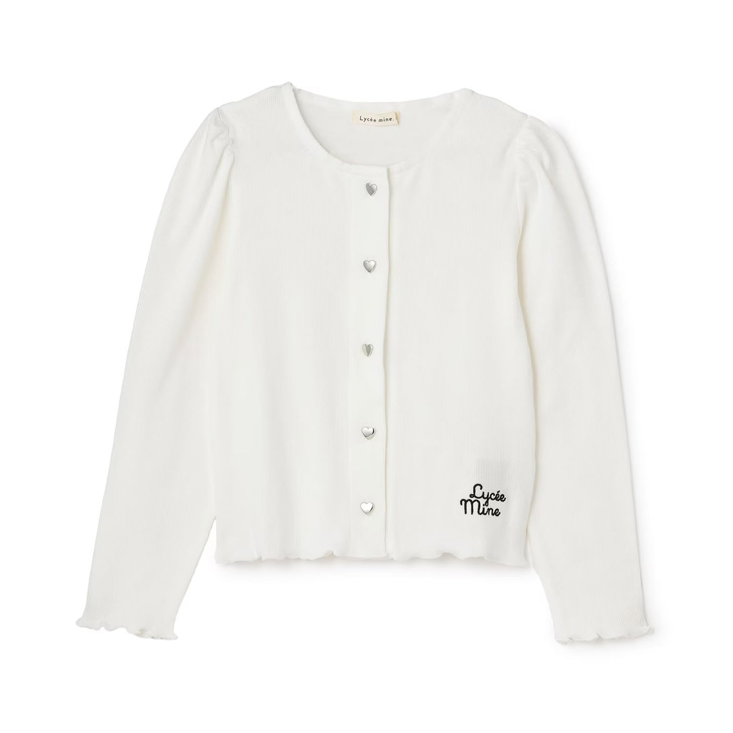 日本童裝 Ly# mine 心型紐扣羅紋外套 100-140cm 女童款 秋季 TOPS OUTERWEAR