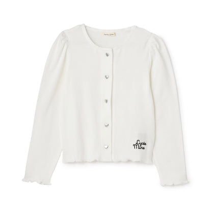 日本童裝 Ly# mine 心型紐扣羅紋外套 100-140cm 女童款 秋季 TOPS OUTERWEAR