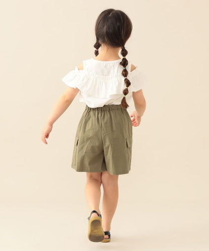 日本童裝 BE#AMS mini 荷葉邊露肩上衣 90-140cm 女童款 夏季 TOPS