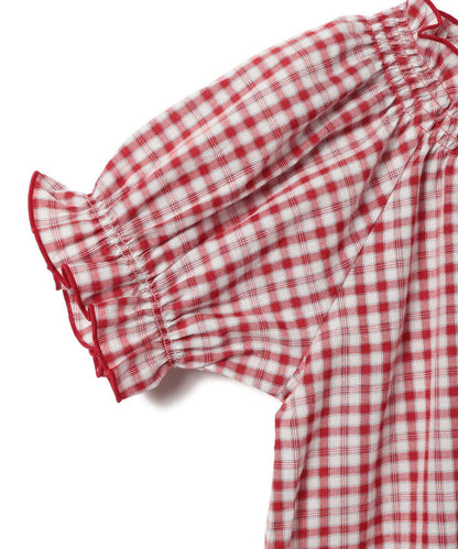 日本童裝 BEAMS mini 格紋上衣 90-130cm 女童款 夏季 TOPS