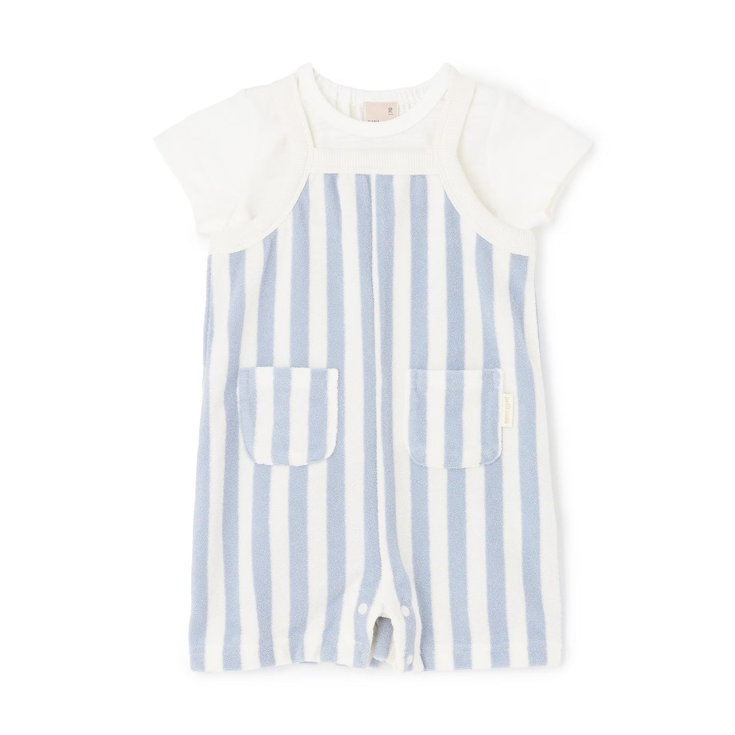 日本童裝 pe#main 吊帶工人褲及上衣兩件套裝 70-80cm 男童款/女童款 初生嬰兒 夏季 TOPS Jumpsuit