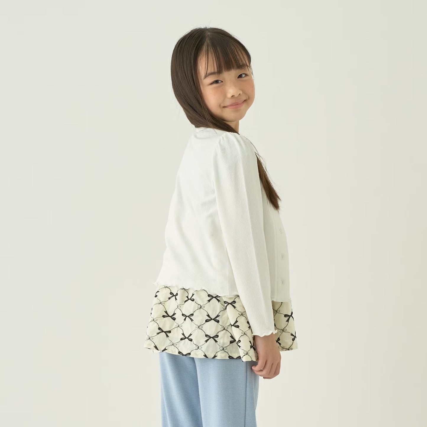 日本童裝 Ly# mine 心型紐扣羅紋外套 100-140cm 女童款 秋季 TOPS OUTERWEAR