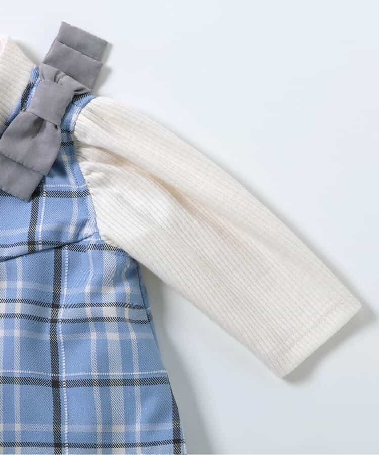 日本童裝 apres les cours 格仔連衣 70-80cm 女童款 冬季 Jumpsuit 聖誕紅/新年紅