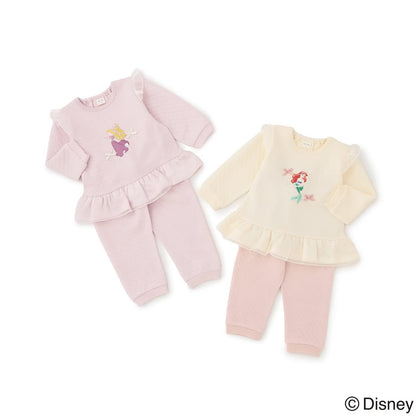 日本童裝 pe#main x Disney Princess 太空棉睡衣 90-130cm 女童款 秋季 TOPS PANTS 睡衣系列
