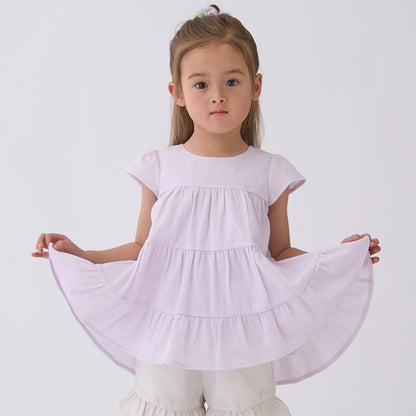 日本童裝 pe#main 接觸冷感 楊柳裙邊長衫 80-130cm 女童款 夏季 TOPS