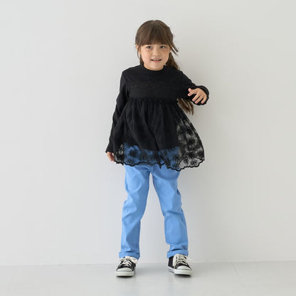 日本童裝 Ly# mine 荷葉邊口袋彈力長褲 100-140cm 女童款 秋季 PANTS