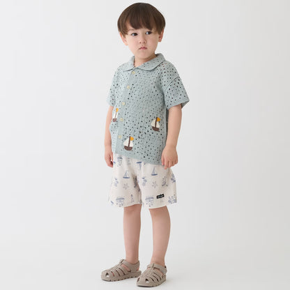日本童裝 pe#main 鉤針開領襯衫 80-130cm 男童款 夏季 TOPS
