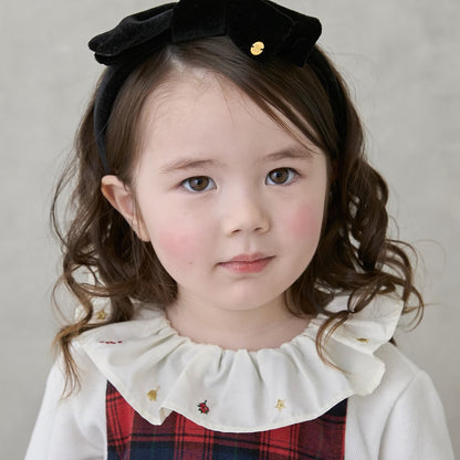 日本童裝 pe#main 假兩件格仔連身裙 80-130cm 女童款 冬季 DRESSES 面試/宴會/表演 聖誕紅/新年紅