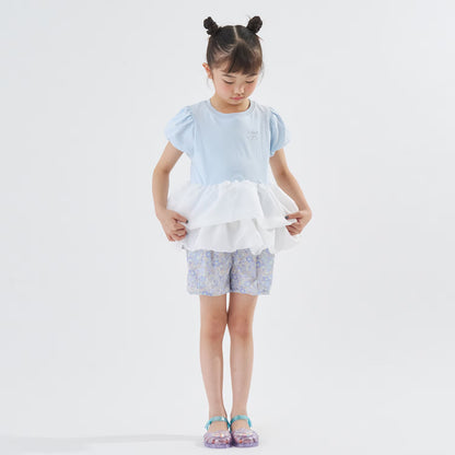 日本童裝 Ly# mine 歐根紗拼接上衣 90-140cm 女童款 夏季 TOPS