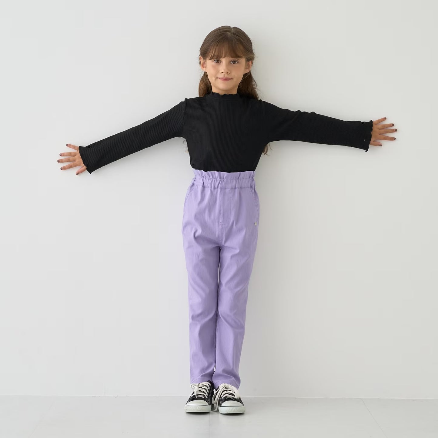 日本童裝 Ly# mine 荷葉邊口袋彈力長褲 100-140cm 女童款 秋季 PANTS