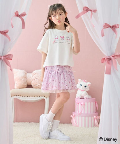日本童裝 aF#a325 x Disney Marie 印花短袖上衣 110-160cm 女童款 夏季 TOPS