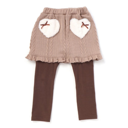 日本童裝  SLAP SLIP 假兩件毛毛口袋裙連褲 80-120cm 女童款 冬季  SKIRTS PANTS