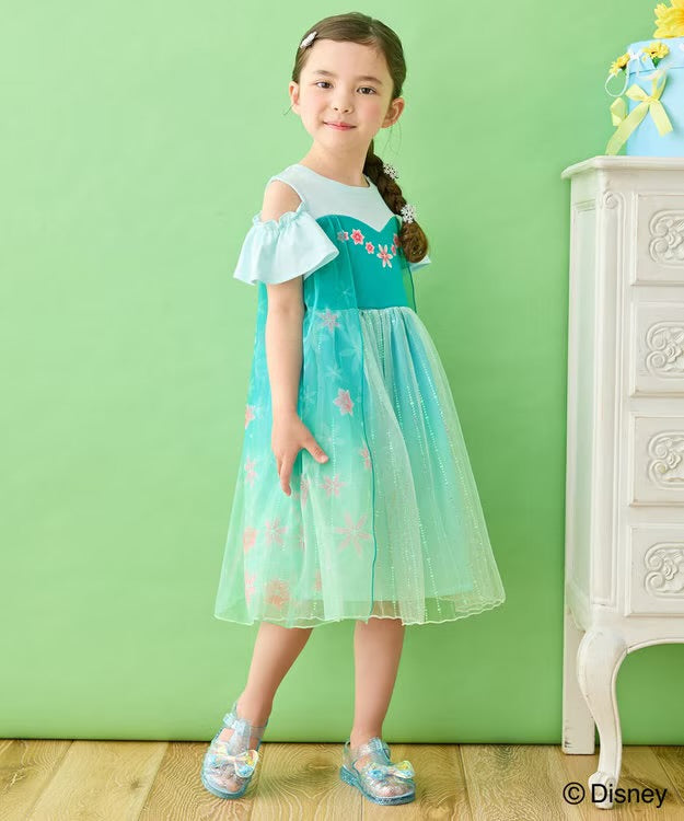 日本童裝 aF#a325 x Disney FROZEN Elsa連身裙 90-140cm 女童款 夏季 DRESSES