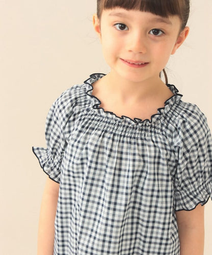 日本童裝 BEAMS mini 格紋上衣 90-130cm 女童款 夏季 TOPS
