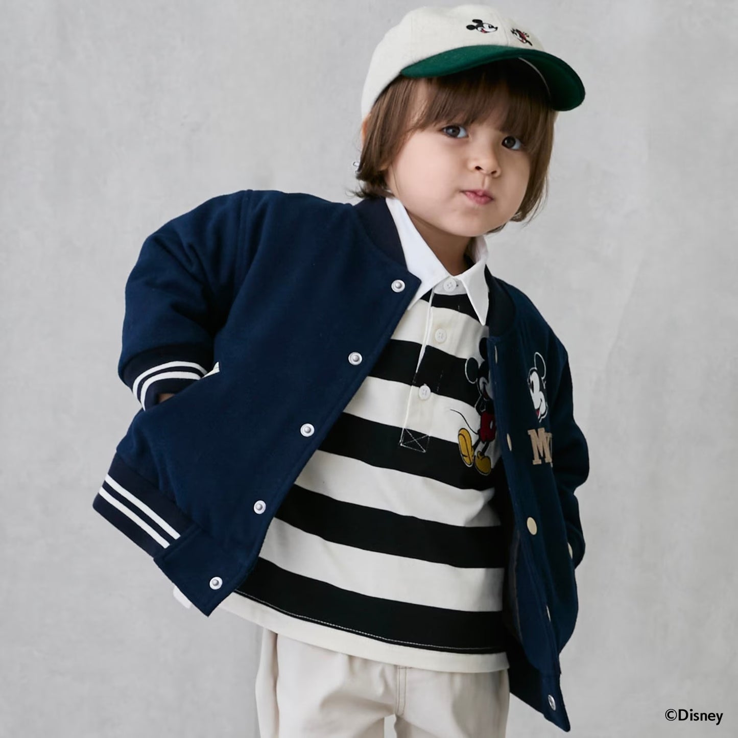 日本童裝 pe#main x Disney 棒球夾棉外套 80-130cm 男童款 秋季 (適合初秋、香港平均溫度）OUTERWEAR 