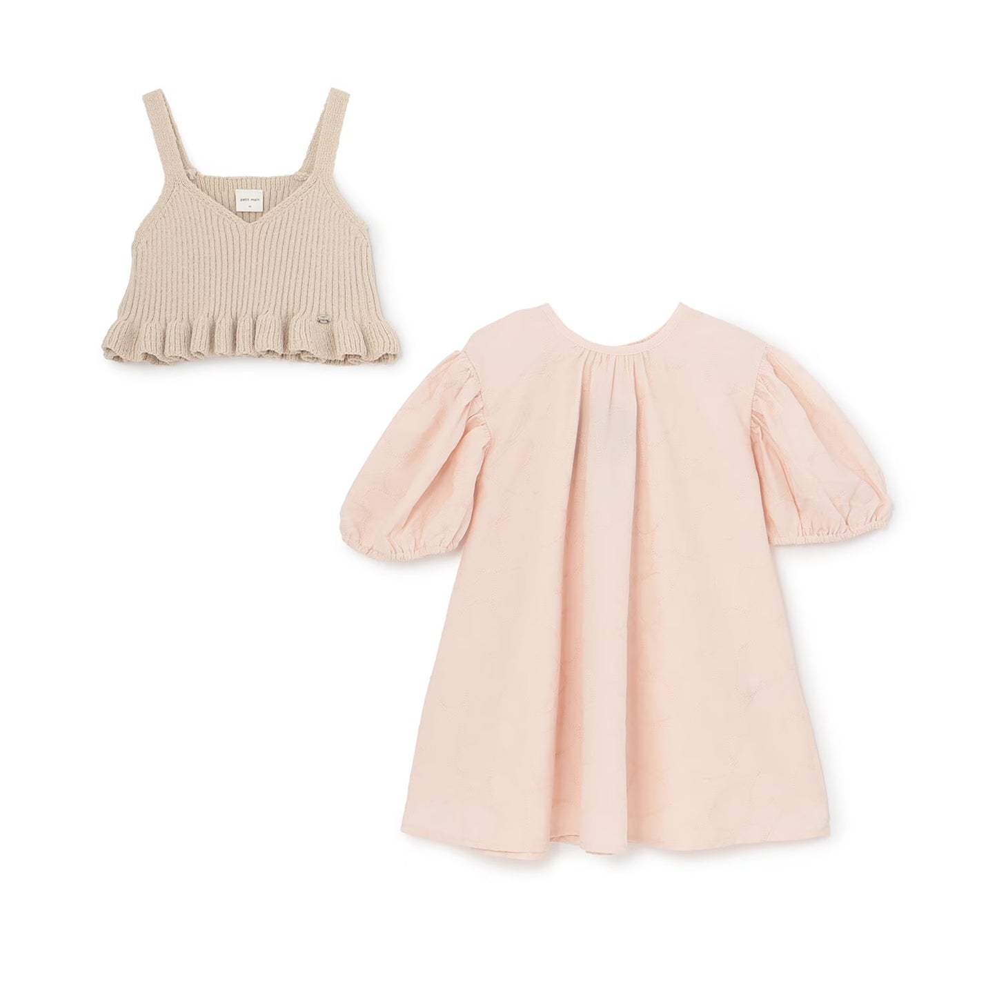 日本童裝 pe#main 針織吊帶及蕾絲連身裙套裝 80-130cm 女童款 夏季 TOPS DRESSES
