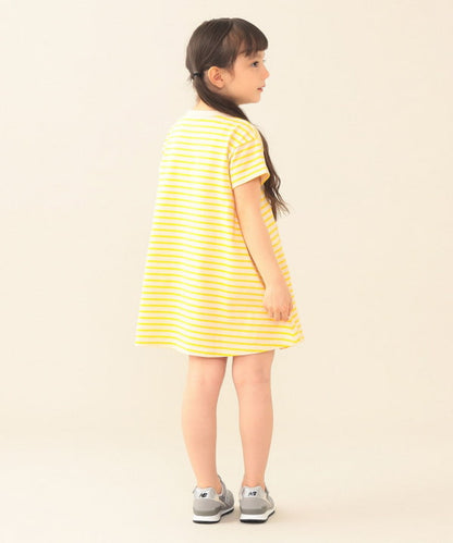 日本童裝 BE#AMS mini 條紋短袖連身裙 90-140cm 女童款 夏季 DRESSES