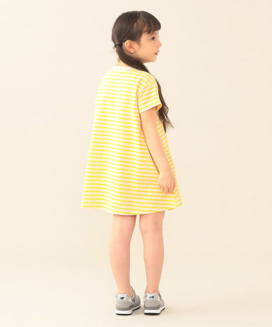 日本童裝 BE#AMS mini 條紋短袖連身裙 90-140cm 女童款 夏季 DRESSES