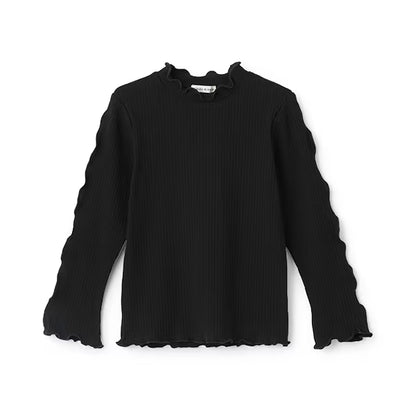 日本童裝 Ly# mine 木耳邊高領上衣 100-150cm 女童款 秋季 TOPS