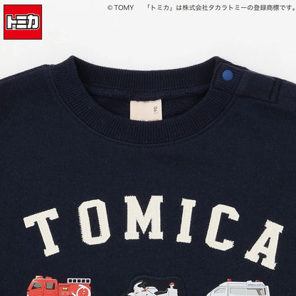 日本童裝 pe#main x TOMICA 格紋下擺衛衣 80-130cm 男童款 秋季 TOPS