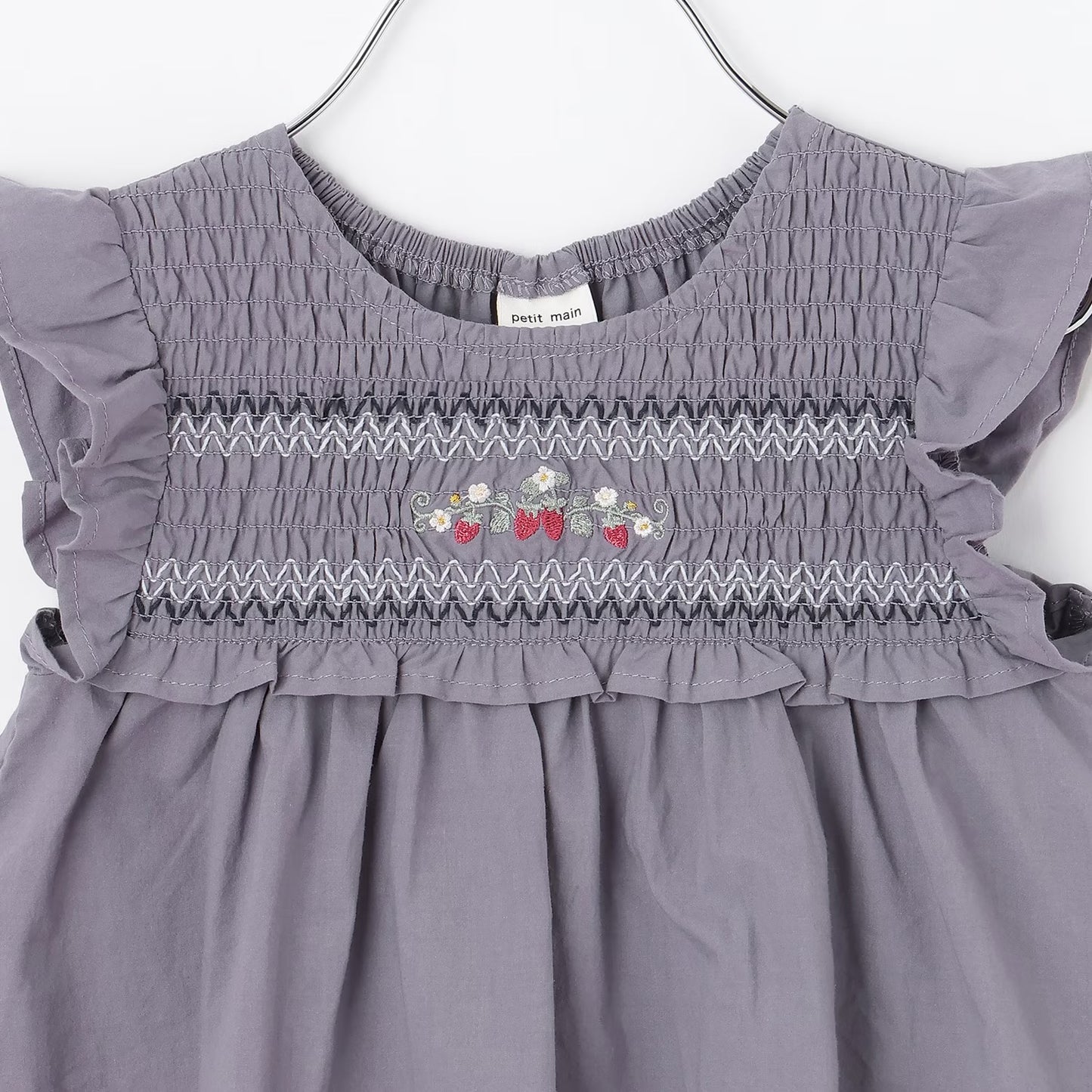 日本童裝 pe#main 士多啤梨刺繡上衣 80-130cm 女童款 夏季 TOPS