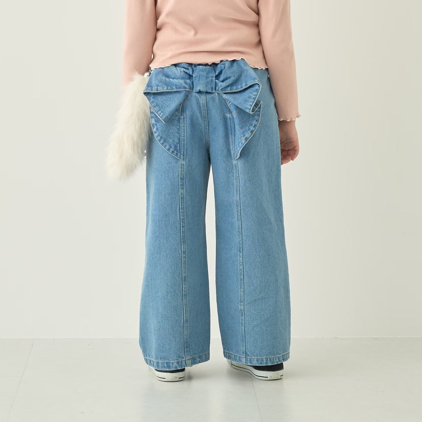日本童裝 Ly# mine 後繫帶蝴蝶結牛仔褲 100-140cm 女童款 秋季 PANTS
