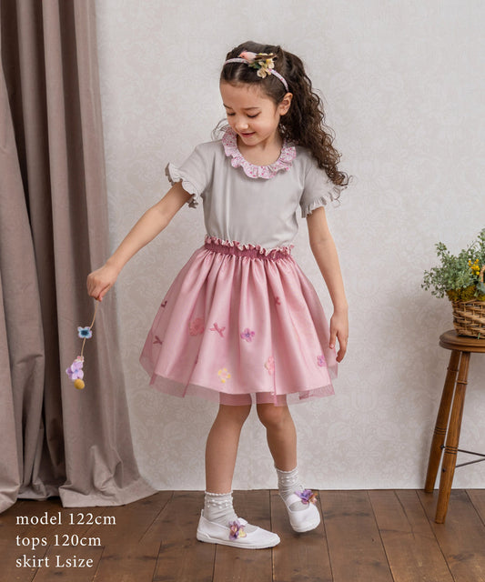 日本童裝 panpantutu 碎花領上衣 80-140cm 女童款 夏季 TOPS