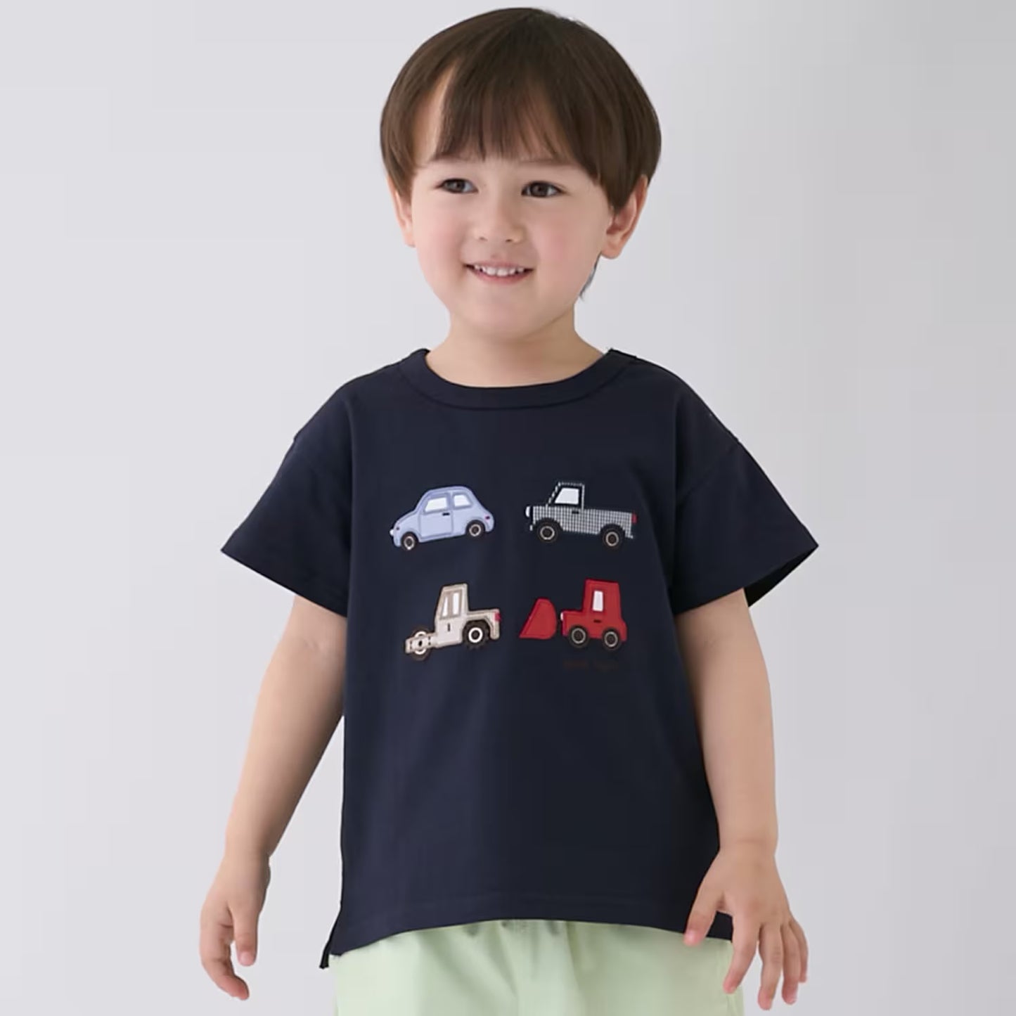 日本童裝 pe#main 遊艇/汽車貼花短袖上衣 80-130cm 男童款 夏季 TOPS