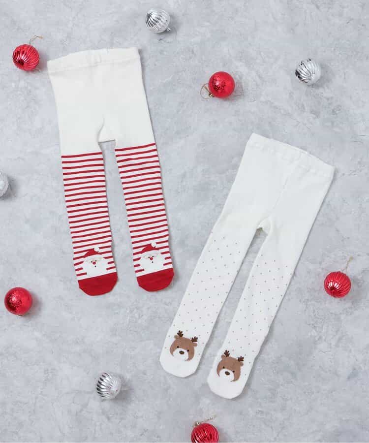 日本童裝 apres les cours 緊身褲 70-80cm 男童款/女童款 初生嬰兒 冬季 PANTS Christmas 聖誕快樂特輯 聖誕服裝/飾物配件 聖誕紅/新年紅