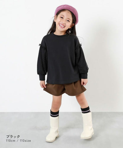 日本童裝 dev!rock 薄紗袖衛衣 100-160cm 女童款 冬季 TOPS