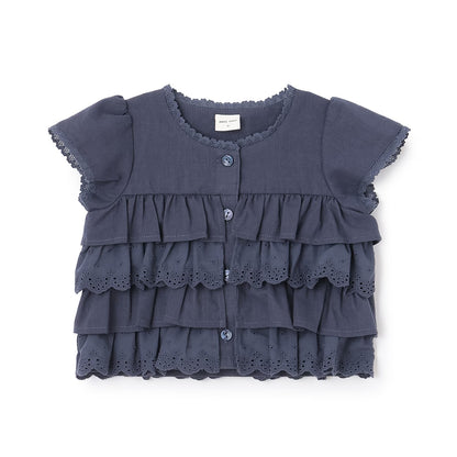 日本童裝 pe#main 蕾絲荷葉邊上衣 80-130cm 女童款 夏季 TOPS