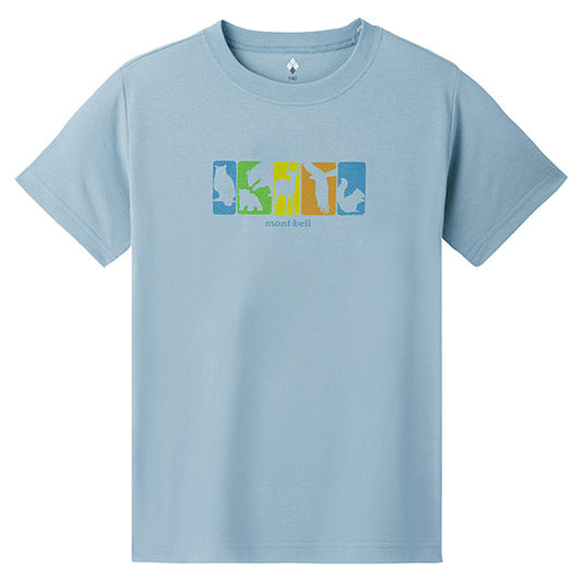 Mont-Bell UV-Proof/Water-Absorbent/Quick-Drying/Odor-Suppressing Forest Companion Short-Sleeved T-Shirt (130-160cm) for Boys and Girls Summer TOPS