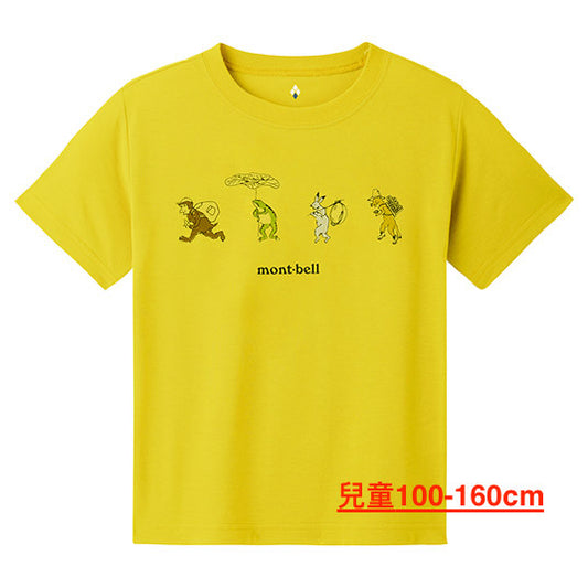 Japanese children's clothing mont-bell UV protection / quick-drying / durable / odor-suppressing bird and animal tops 100-160cm / XS-XL boys / girls / adult women's summer TOPS 