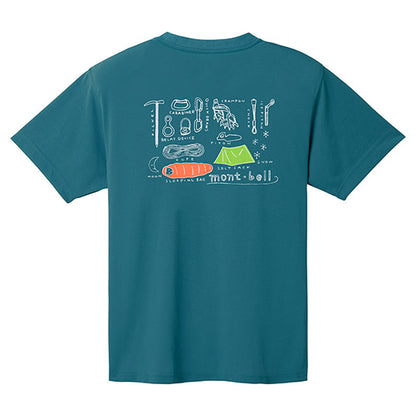 Japanese children's clothing mont-bell UV protection / water absorption and quick drying / durable / breathable / odor suppression mountain equipment / Jianshan Morning Light / Grand Canyon pattern top XS-XL adult summer TOPS 